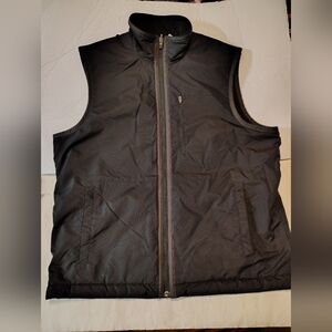 Tommy Hilfiger Men's Nylon Vest Fleece Lined Black Zip Front Sz L